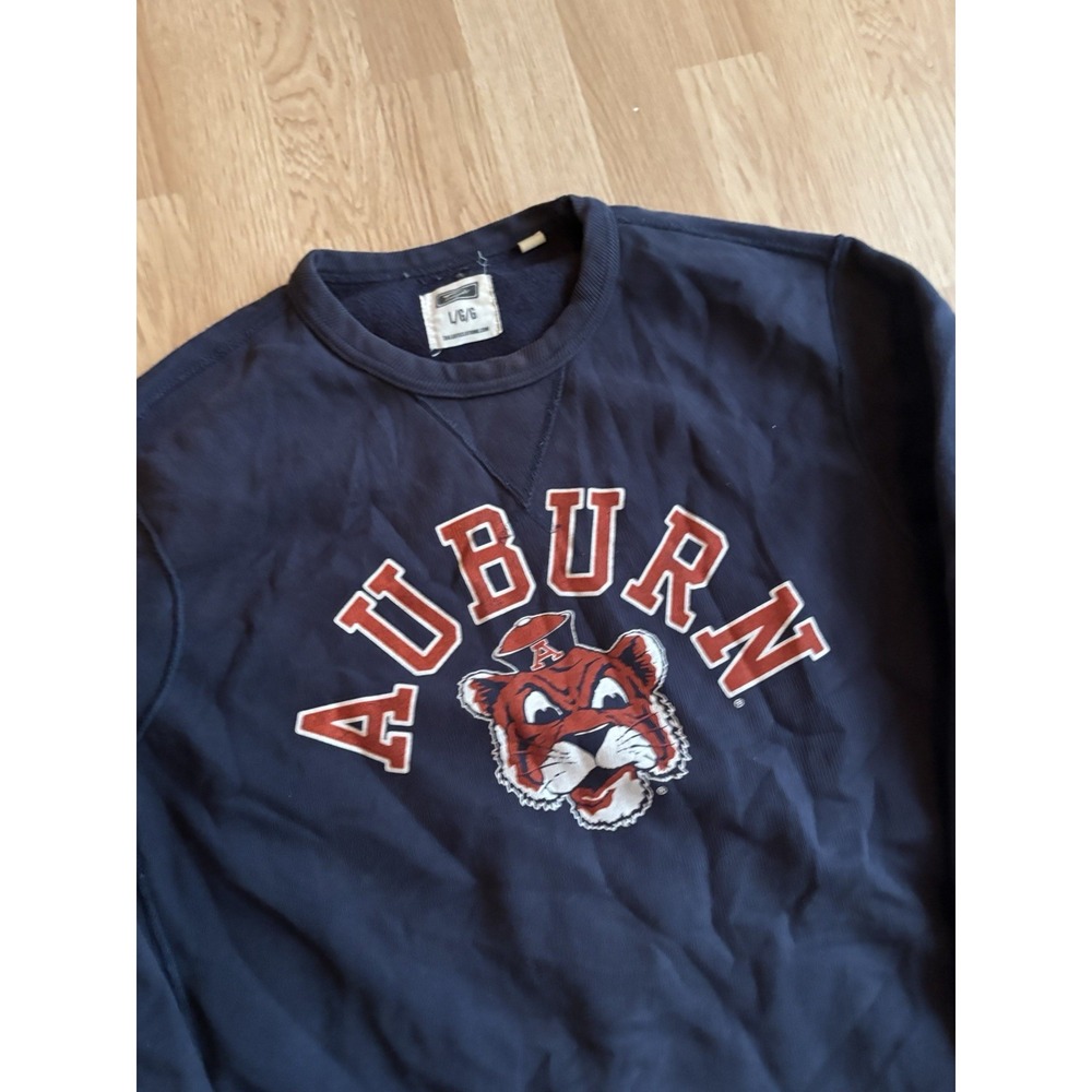 Vintage Auburn Tigers Embroidered Crewneck Sweatshirt Blue Mens Size L Tiger